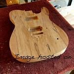 Spalted Maple top over Ash on this ASAT Deluxe with a P90 in the neck 