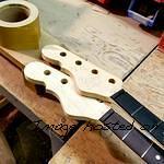 Two Custom Shop bass necks in the woodshop