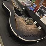 ASAT Classic Semi-Hollow in Blackburst Frost over flame maple on swamp ash body close up