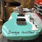 G amp L Tribute Series Fallout in Mint Green over mahogany