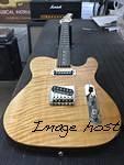 special run ASAT Classic Bluesboy Semi-Hollow, 1 piece flamed Port Orford Cedar top over Okoume, Natural Satin Frost top, Whiskey back.